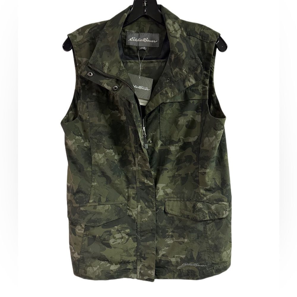 NWT Eddie Bauer Camouflage Adventure Hiking Water Repellent Vest Size M